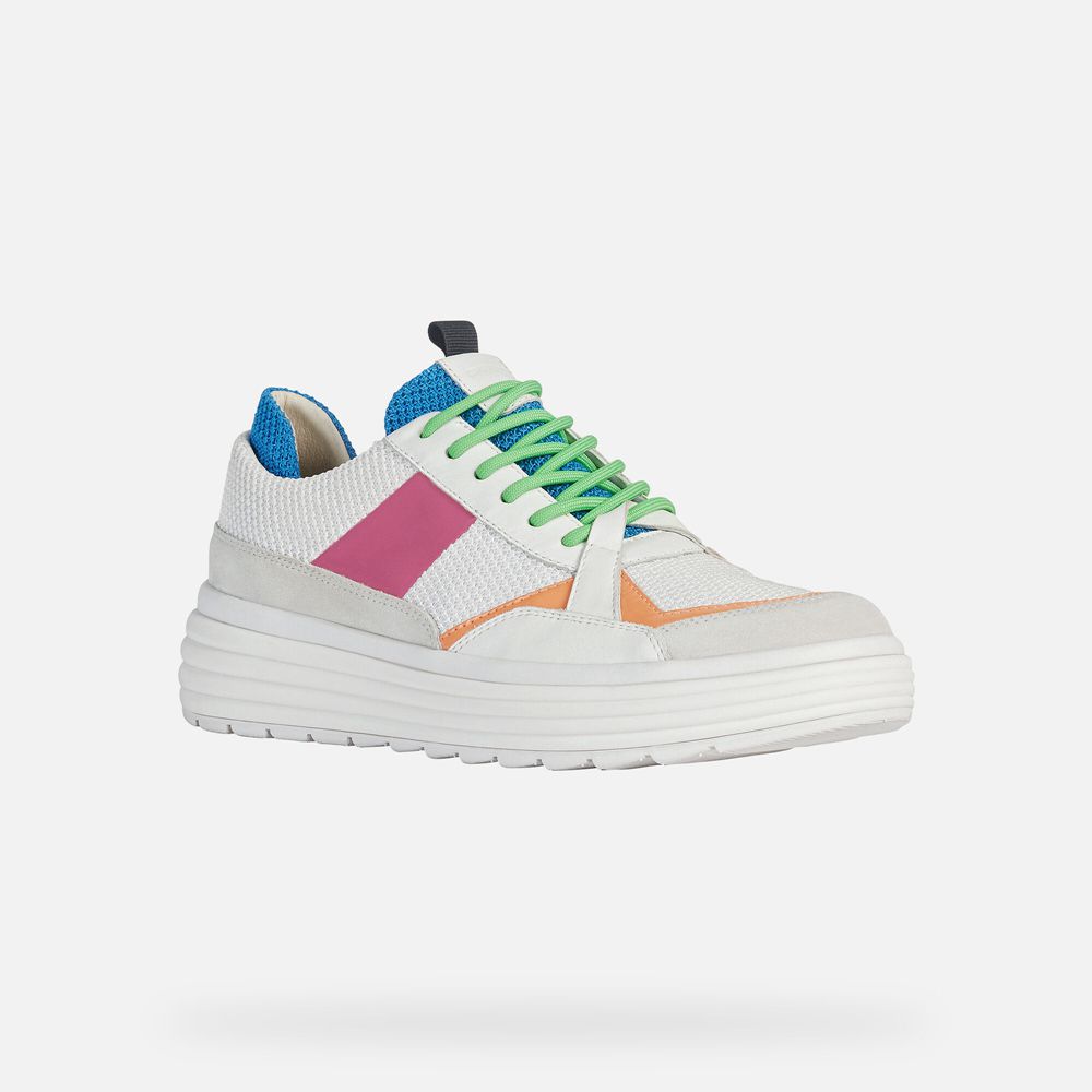 Geox Bayan Spor Ayakkabı Beyaz/Pembe - Phaolae - ZMT-521490